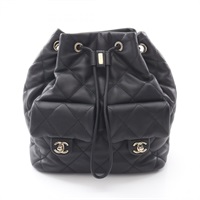 黑色 羊皮 後背包 金釦【CHANEL 香奈兒】 AS4342
