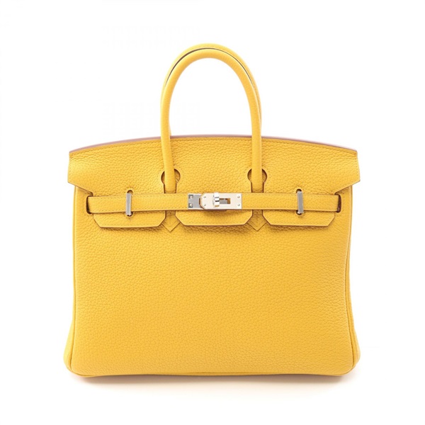 琥珀黃 Togo牛皮 Birkin 25 柏金包 手提包 B刻 銀扣【HERMES 愛馬仕】