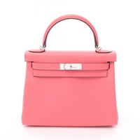 HERMES 愛馬仕 Kelly 28 凱莉包 兩用包 杜鵑粉 Evercolor牛皮 Y刻 銀扣
