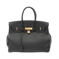 黑色 Togo皮革 Birkin 35 柏金包 手提包