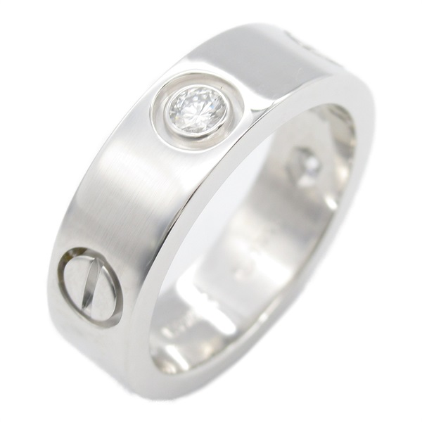 18K白金 Love 3P 鑽石 戒指 #50 B4032500