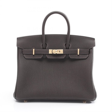 HERMES 愛馬仕 Birkin 25 柏金包 手提包 棗棕色 Togo牛皮 K刻 金扣