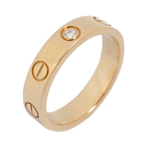 18K 玫瑰金 LOVE 1P鑽石 戒指 47 B40507