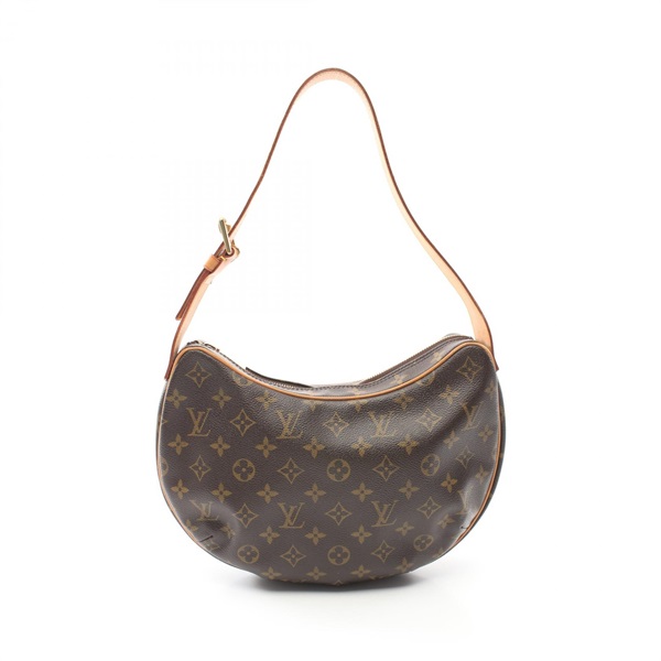 棕色 原花帆布 Croissant MM 肩背包【LOUIS VUITTON LV 路易威登】 M51512