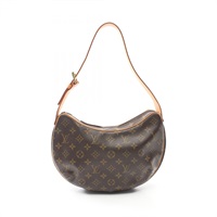 棕色 原花帆布 Croissant MM 肩背包【LOUIS VUITTON LV 路易威登】 M51512