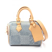 藍色 棋盤格 單寧布 Speedy Bandouliere 18 兩用包【LOUIS VUITTON LV 路易威登】 N40682