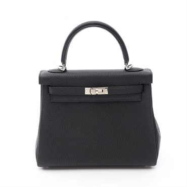 HERMES 愛馬仕 Kelly 25 凱莉包 兩用包 黑色 Togo牛皮 B刻 銀扣
