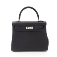 HERMES 愛馬仕 Kelly 25 凱莉包 兩用包 黑色 Togo牛皮 B刻 銀扣