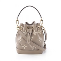 米色 原花 牛皮 壓紋 Nano Noe 水桶包 兩用包【LOUIS VUITTON LV 路易威登】 M46291