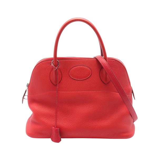 HERMES 紅色 TC皮革 Bolide 31 柏莉包 兩用包