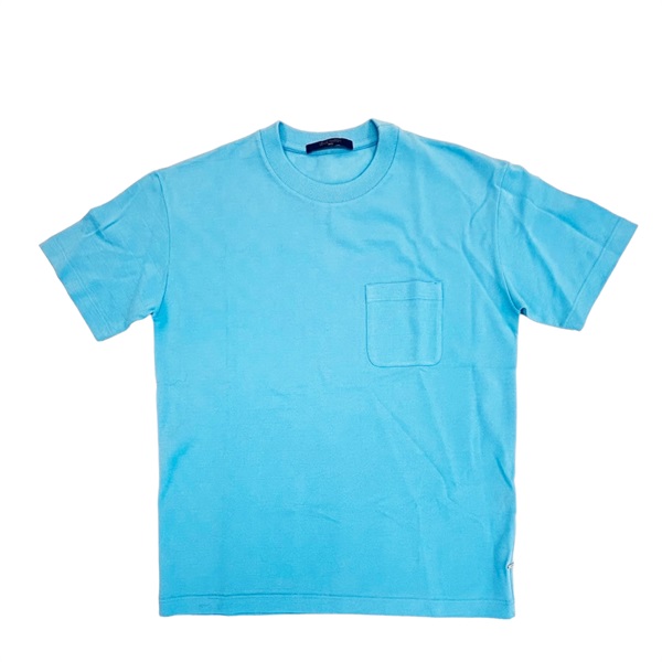 藍色 棉 棋盤格 短袖上衣 T-shirt RM212Q VHI HJY40W