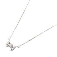 0.01ct鑽石 18K白金 蝴蝶結吊墜項鍊【STAR JEWELRY】