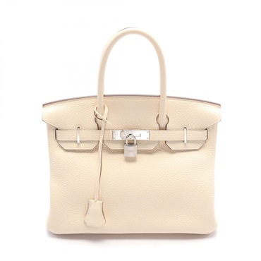 米色 Nata皮革 Birkin 30 手提包 銀扣 U刻 U刻印 Nata/PHW