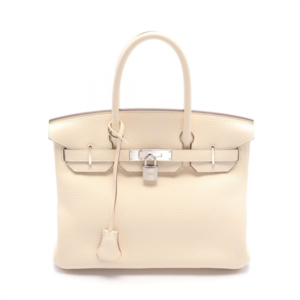 米色 Nata皮革 Birkin 30 手提包 銀扣 U刻 U刻印 Nata/PHW