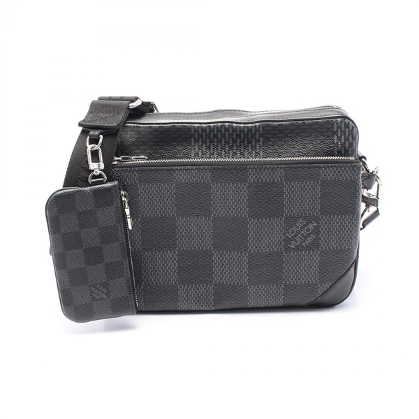 黑色 棋盤格帆布 Trio Messenger 斜背郵差包【LOUIS VUITTON LV 路易威登】 N50017