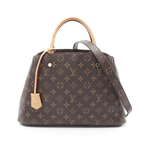 棕色 原花帆布 Montaigne MM 兩用包【LOUIS VUITTON LV 路易威登】 M41056