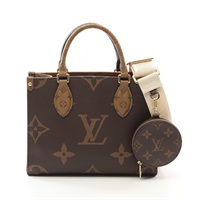 棕色 原花 帆布 On The Go PM 兩用包【LOUIS VUITTON LV 路易威登】 M46373