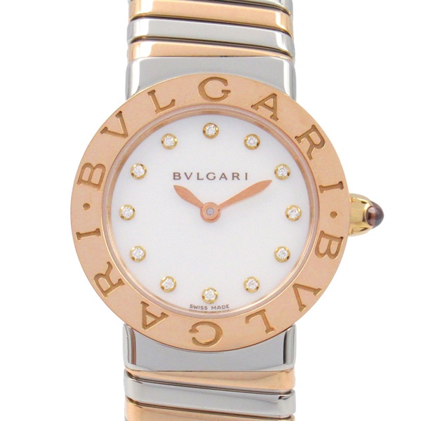 不鏽鋼 18玫瑰K金 BVLGARI Bvlgari Tubogas 石英腕錶 BBL P 26 2T BBL P 26 2T SG