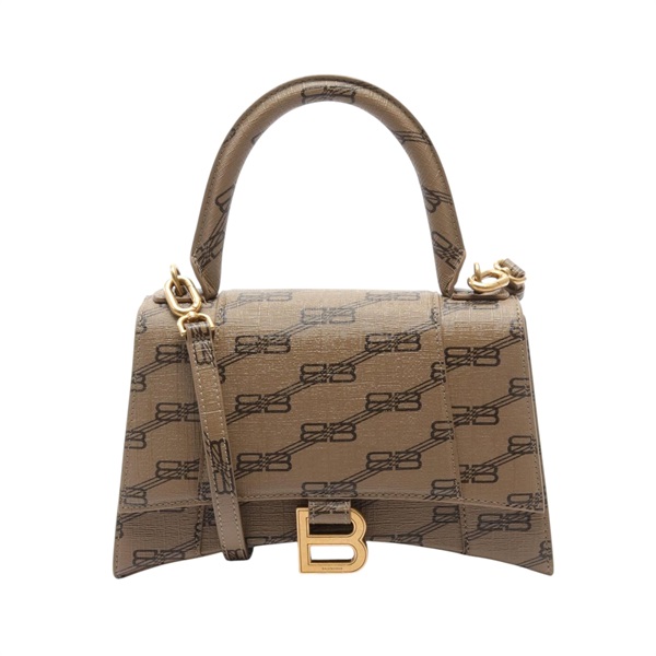 【再降價】棕色 牛皮 Hourglass 兩用包【BALENCIAGA 巴黎世家】 593546