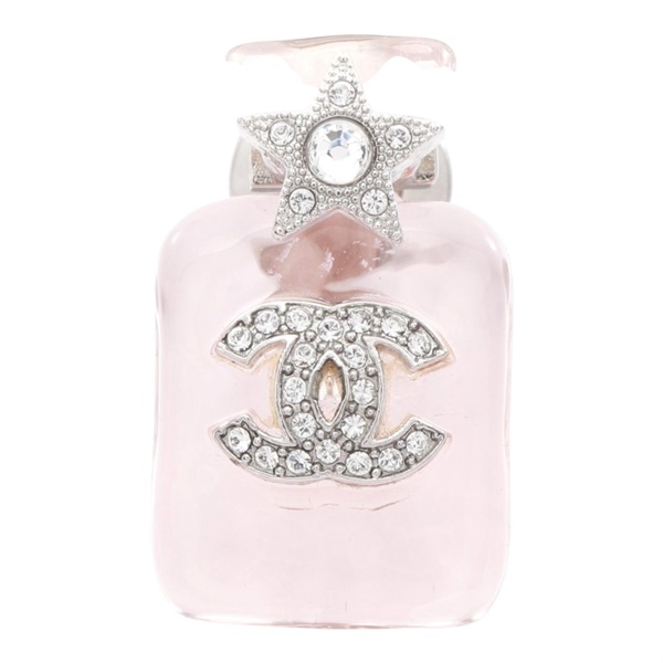 粉色樹脂 水晶 CC 星星 香水瓶 胸針【CHANEL 香奈兒】