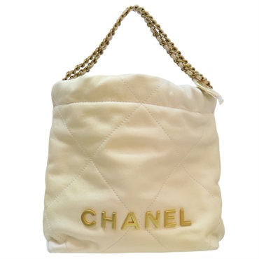 【激安價】香檳金 羊皮 Chanel 22 菱格紋 肩背包 #TTU7C2HK