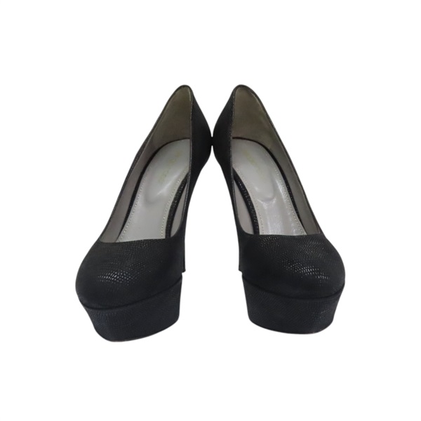 【再降價】黑色 荔枝紋 牛皮 高跟鞋 #37.5【SERGIO ROSSI 薛吉歐羅希】 24.5