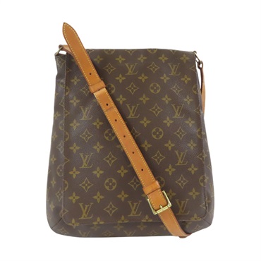 棕色 原花 帆布 Musette 肩背包 N51256