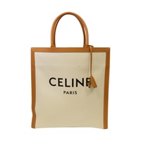 帆布 牛皮 Large Cabas Tote 手提包 金扣 白色 棕色 190402BNZ