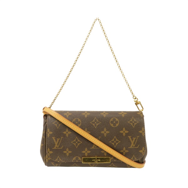 棕色 原花 帆布 Favorite 兩用包 金扣 M40717