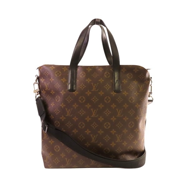 棕色 原花 帆布 Macassar Kitan 兩用包 銀扣 M40388