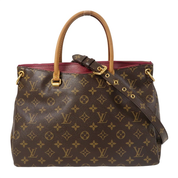 棕色 原花 帆布 Pallas MM 兩用包 金扣 M40906