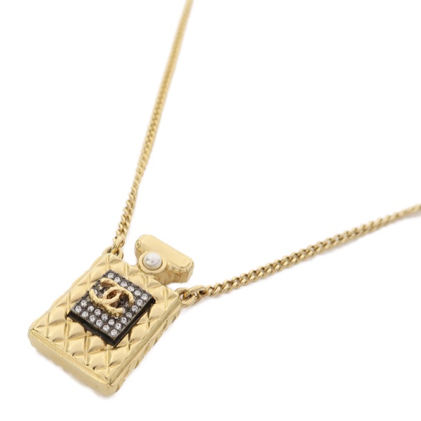 金色 金屬 鍍金 香水瓶 項鍊【CHANEL 香奈兒】