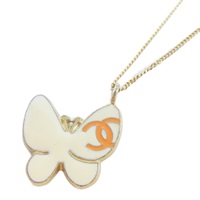 金色 白色 金屬 鍍金 White Butterfly 項鍊 A34133