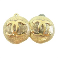 金色 金屬 鍍金 CC Logo Vintage耳環