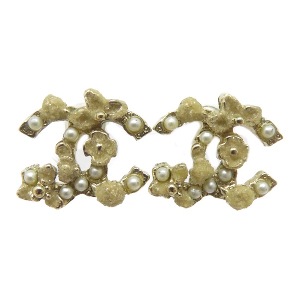 金色 金屬 鍍金 耳環【CHANEL 香奈兒】