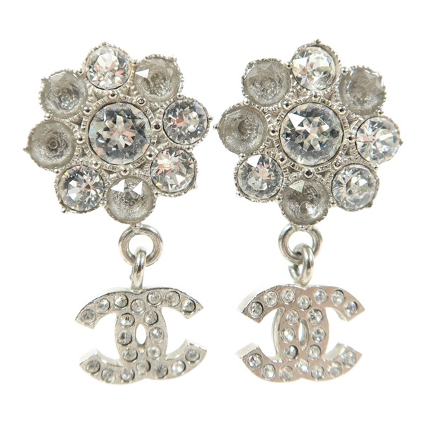 銀色 金屬 Flower 耳環【CHANEL 香奈兒】