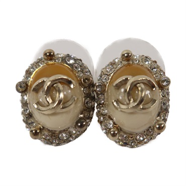 銀色 黃色 金屬 耳環【CHANEL 香奈兒】