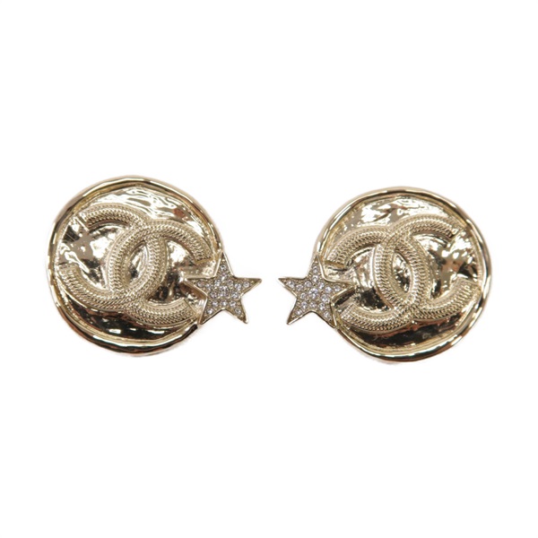 金色 金屬 鍍金 耳環【CHANEL 香奈兒】