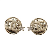 金色 金屬 鍍金 耳環【CHANEL 香奈兒】