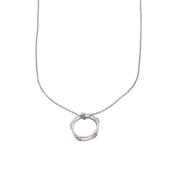 18白K金 粉紅藍寶石 項鍊【Tiffany & Co 蒂芬妮】