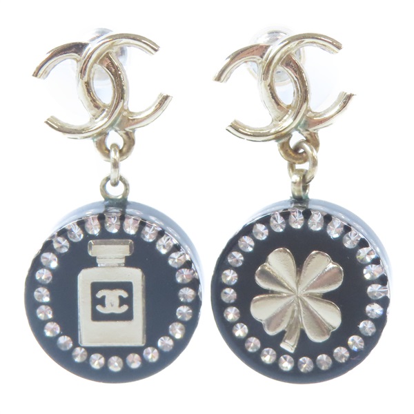 金色 黑色 金屬 鍍金 耳環【CHANEL 香奈兒】