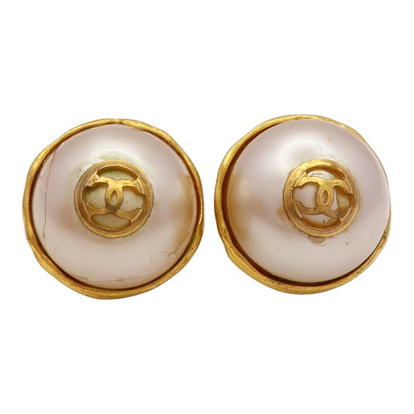 金色 金屬 鍍金 PVC 耳環【CHANEL 香奈兒】