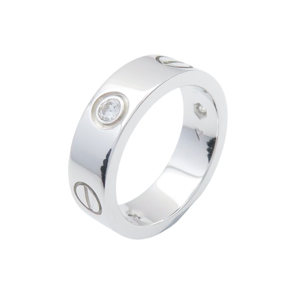 18K白金Love Ring 3 Diamond Ring鑽石戒指Cartier#50 US#5【Cartier 卡地亞】 #50