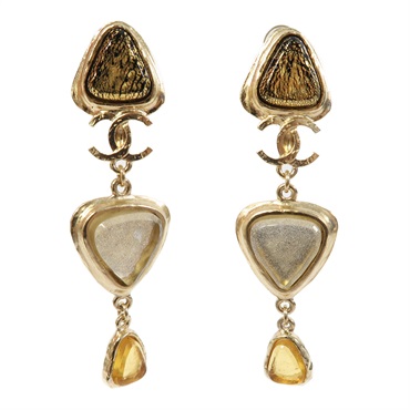 金色 金屬 鍍金 耳環【CHANEL 香奈兒】