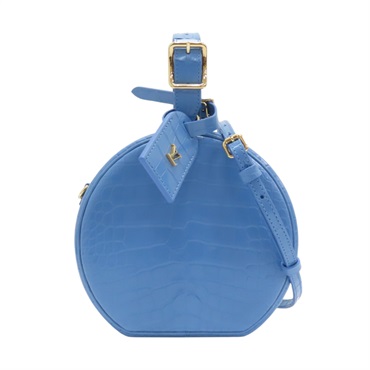 藍色 鱷魚皮 Petite Boite Chapeau 兩用包 Blue