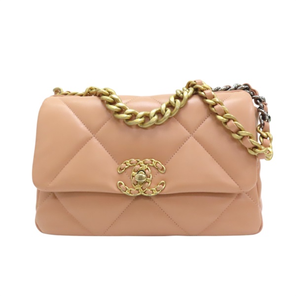 【再降價】19 鍊帶 肩背包 粉色 羊皮 AS1160