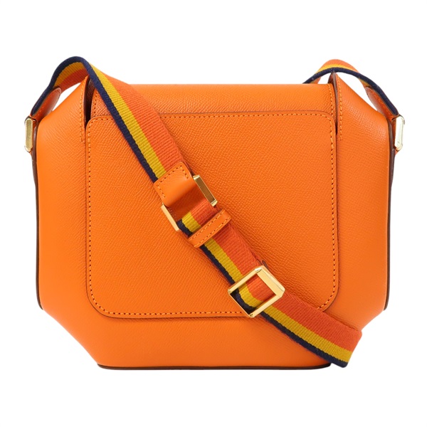 【激安價】罌粟花橘 Epsom牛革 Octogone 肩背包 X刻 金扣 X刻 OrangePoppy
