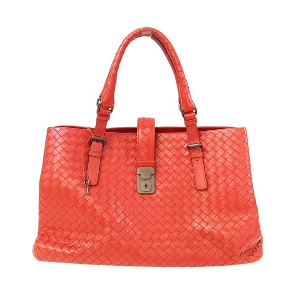 紅色 羊皮 編織 手提包 Red