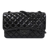 黑色 牛皮 菱格紋 So Black Classic Double Flap 肩背包 鍊帶 So Black