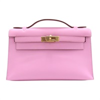 Kelly Pochette 手提包 Mauve sylvestre 錦葵粉 Swift 牛皮 U刻 金扣 U刻 Mauve sylvestr
